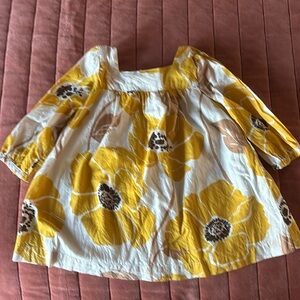 Fall Thanksgiving Baby Gap 6-12 months Yellow Poppy Flowers Dress